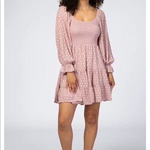 PINKBLUSH Mauve Smocked Dress Size Large 12/14 NWOT